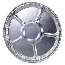 12" Lazy Suzan Aluminum Foil Tray with Compartments and Raised Sides (Pack of 5/10/25) – for Catering and Party Servings
